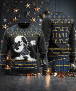 Notre Dame Fighting Irish Snoopy Dabbing Holiday Party Ugly Christmas Sweater, Ugly Sweater, Christmas Sweaters, Hoodie, Sweatshirt, Sweater