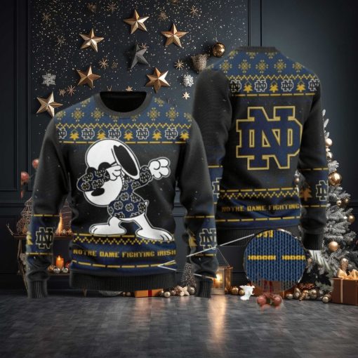 Notre Dame Fighting Irish Snoopy Dabbing Holiday Party Ugly Christmas Sweater, Ugly Sweater, Christmas Sweaters, Hoodie, Sweatshirt, Sweater