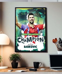 Novak Djokovic Rolex Paris Masters Champion Claims A Record Extending 40th Masters 1000 Title Home Decor Poster Canvas