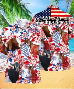 Nubian Goat Lovers United States Flag Hawaiian Shirt