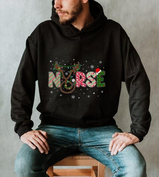 Nurse Christmas Reindeer Health Worker Christmas Pattern Shirt