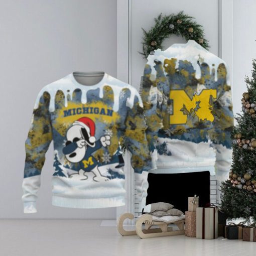 Michigan Wolverines Snoopy Dabbing The Peanuts Sports Football American 3D Sweater