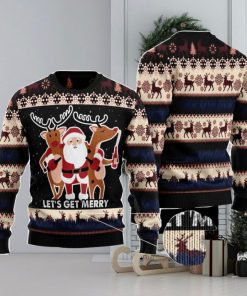 Let‘s Get Merry Christmas Gift Ugly Christmas Sweater Xmas Holiday