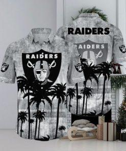 Oakland Raiders Logo Coconut Tropical Hawaiian Shirt Beach Gift For Fans