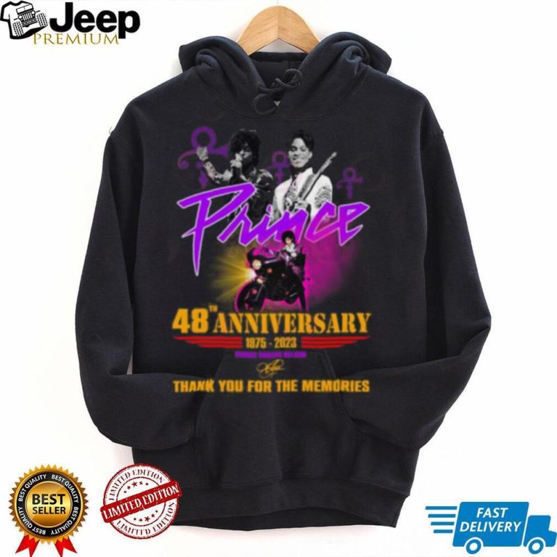 Prince 48th Anniversary 1975 – 2023 Prince Rogers Nelson Thank You For The Memories T Shirt