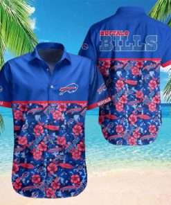 Buffalo Bills Hawaiian Shirt Blue Red Flowers Unique Hawaiian Shirt