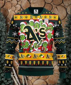 Oakland Athletics 12 Grinch Xmas Day Christmas Ugly Sweater Christmas Gift For Fans Party Hoiliday Gift