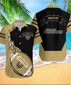 Oakland Golden Grizzlies 3D Hawaiian Shirt Flame Ball NCAA Summer Beach For Fans Gift