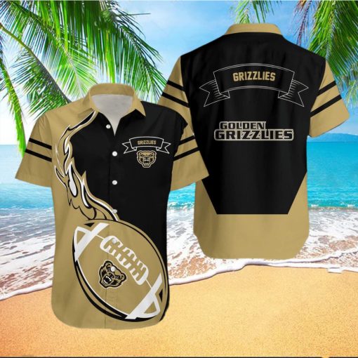 Oakland Golden Grizzlies 3D Hawaiian Shirt Flame Ball NCAA Summer Beach For Fans Gift