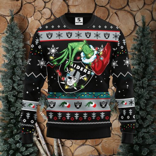 Oakland Raiders Grinch Christmas Ugly Sweater