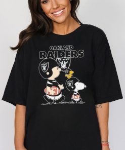 Oakland Raiders Let’s Play Football Together Snoopy Charlie Brown And Woodstock Shirt