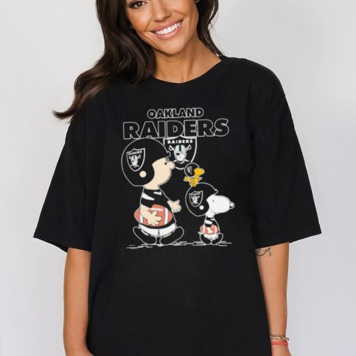 Oakland Raiders Let’s Play Football Together Snoopy Charlie Brown And Woodstock Shirt