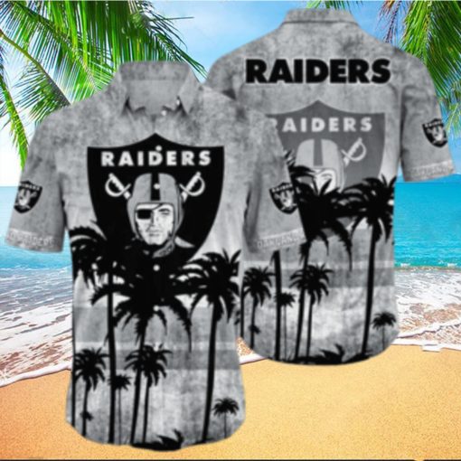 Oakland Raiders Logo Coconut Tropical Hawaiian Shirt Beach Gift For Fans