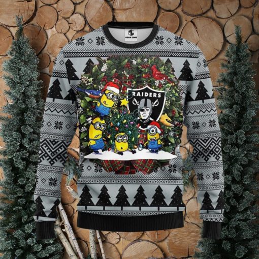 Oakland Raiders Minion Xmas Ugly Christmas Sweater Best Christmas Gift Ideas