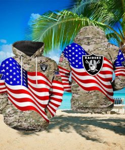 Oakland Raiders NFL US Flag Camo Veteran Team 3D Printed Hoodie