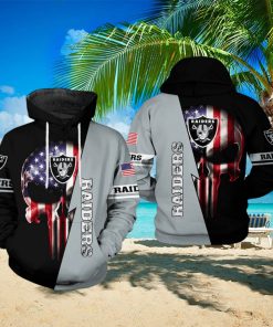 Oakland Raiders NFL US Flag Skull Team 3D Printed Hoodie