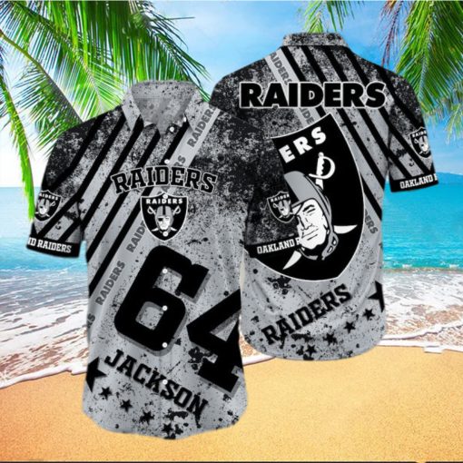 Oakland Raiders Nfl Custom Hawaiian Shirt Short  T Shirt Hawaiian Pattern Print