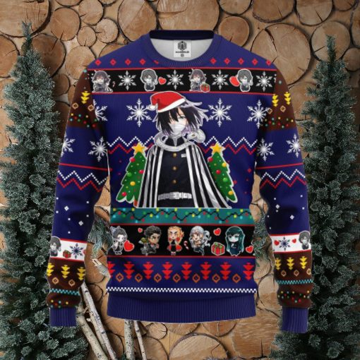 Obanai Iguro Demon Slayer Anime Ugly Christmas Sweater Blue Ideas For Men Women