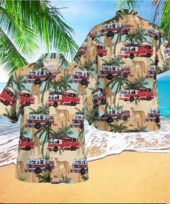 Ocean City Fire and Rescue Services Ocean City New Jersey Button Up Hawaiian Shirt Beach Gift