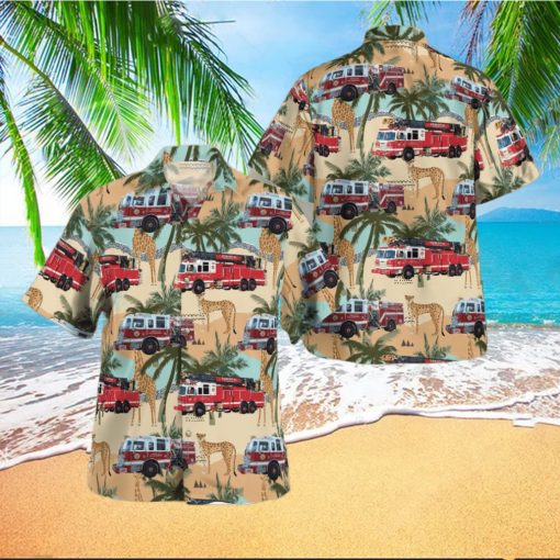 Ocean City Fire and Rescue Services Ocean City New Jersey Button Up Hawaiian Shirt Beach Gift