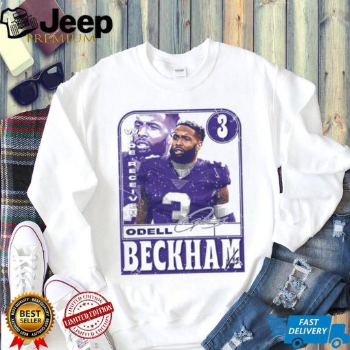 Odell Beckham Jr. number 3 Baltimore Ravens football player wide receiver signature card shirt