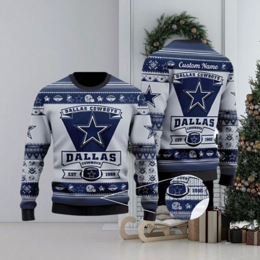 Dallas Cowboys Est 1960 Ugly Christmas Sweater 3D Printed Men And Women Holiday Gift