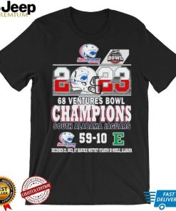 Official 2023 68 Ventures Bowl Champions South Alabama Jaguars 59 10 Shirt