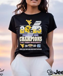 Official 2023 Duke’s Mayo Bowl Champions West Virginia Mountaineers 30 10 UNC Tar Heels Shirt