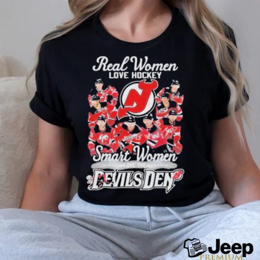 Official 2023 Real Women Love Hockey Smart Women Love The Devils Den Shirt