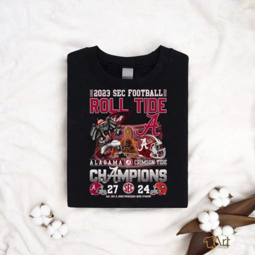 Official 2023 SEC Football Roll Tide Alabama Crimson Tide Champions 27 24 Georgia Shirt