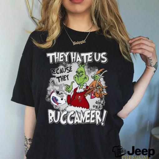 Official 2023 The Grinch They Hate Us Because They Ain’t Us Tampa Bay Buccaneers Christmas T Shirt