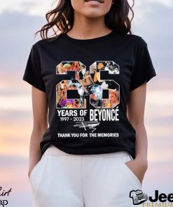 Official 26 Years Of Beyonce Thank You For The Memories Renaissance 2023 World Tour signature T Shirt