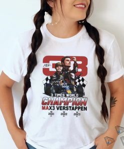 Official 3 Times World Champion Max3 Verstappen 33 T Shirt