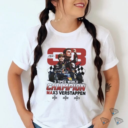 Official 3 Times World Champion Max3 Verstappen 33 T Shirt