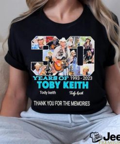 Official 30 years of 1993 2023 Toby Keith thank you for the memories signatures shirt