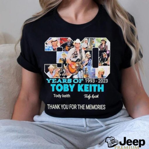 Official 30 years of 1993 2023 Toby Keith thank you for the memories signatures shirt