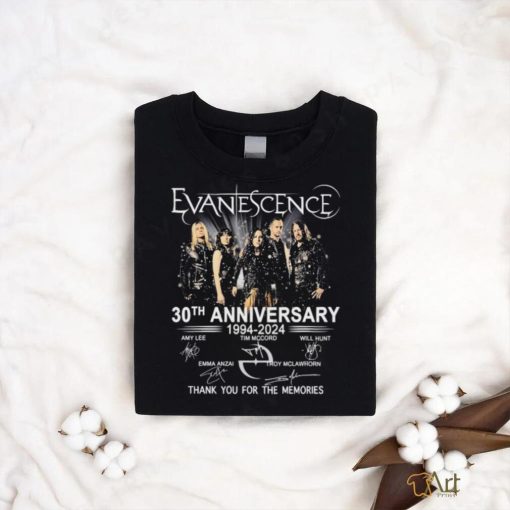 Official 30th Anniversary 1994 2024 Evanescence Thank You For The Memories Signatures Shirt