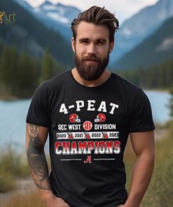 Official 4 Peat SEC West Division Champions Alabama Crimson Tide Shirt