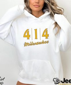 Official 414 Milwaukee Baseball Stitch Graphic T Shirt