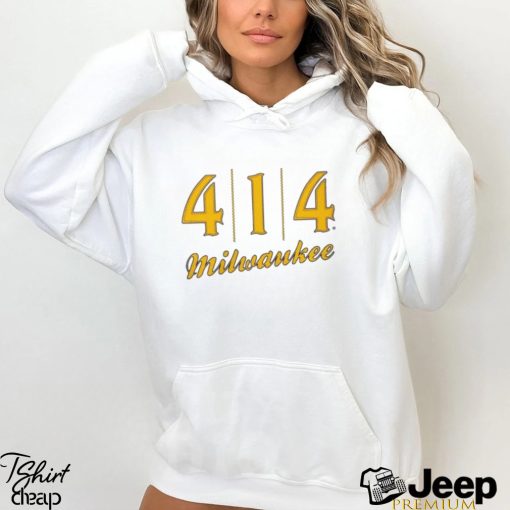 Official 414 Milwaukee Baseball Stitch Graphic T Shirt