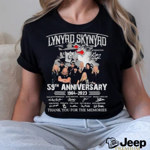 Official 59th anniversary 1964 2023 Lynyrd Skynyrd Gary Rossington thank you for the memories signatures shirt