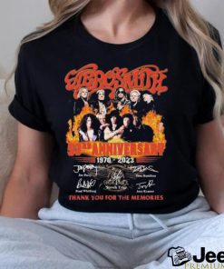 Official Aerosmith 53rd anniversary 1970 2023 thank you for the memories signatures shirt