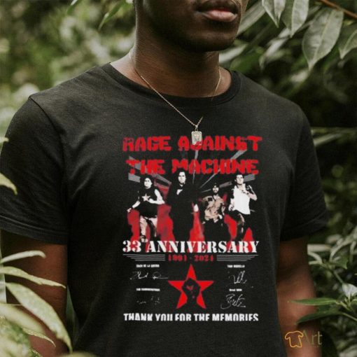 Official Age Against The Machine 33rd Anniversaru 1991 – 2024 Thank You For The Memories T Shirt