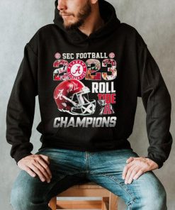 Official Alabama Crimson Tide SEC Football 2023 Roll Tide Champions Helmet Shirt