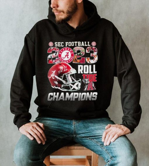 Official Alabama Crimson Tide SEC Football 2023 Roll Tide Champions Helmet Shirt