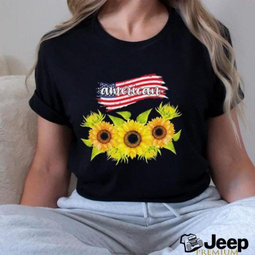 Official American flag and sunflower shirt