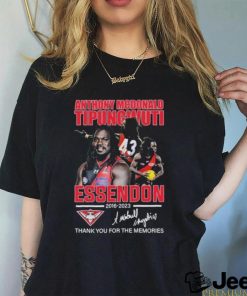 Official Anthony Mcdonald Tipungwuti Essendon 2016 – 2023 Thank You For The Memories Signature T Shirt