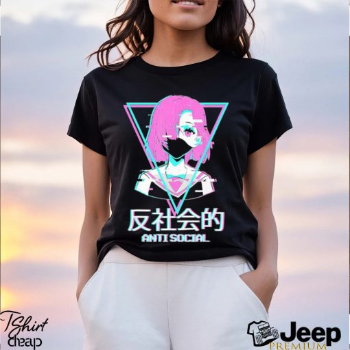 Official Antisocial Vaporwave Anime Girl Japanese Aesthetic Shirt