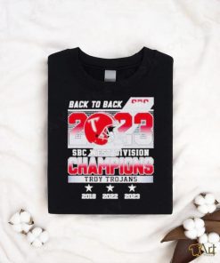 Official Back to Back 2023 SBC West Division Champions Troy Trojans T Shirt