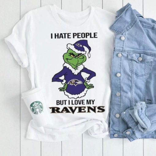 Official Baltimore Ravens Grinch I Hate People But I Love My Ravens Shirt